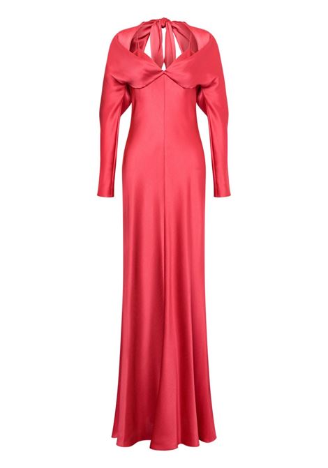 Rasberry pink satin maxi dress Alberta Ferretti - women